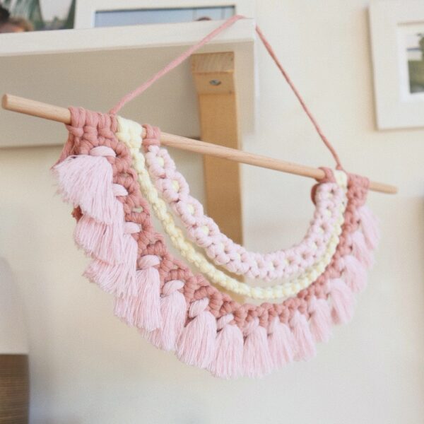 Rózsaszín Virágos Falidísz